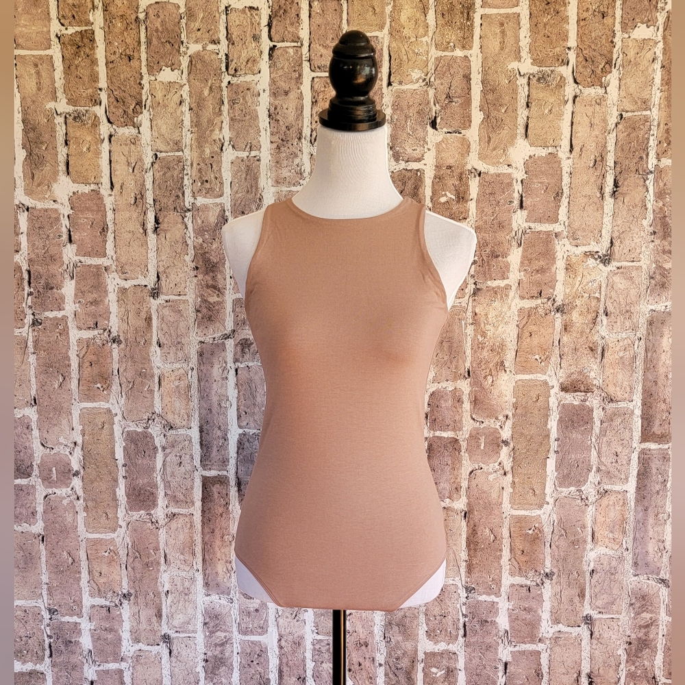Beige Mock Neck Bodysuit NWT